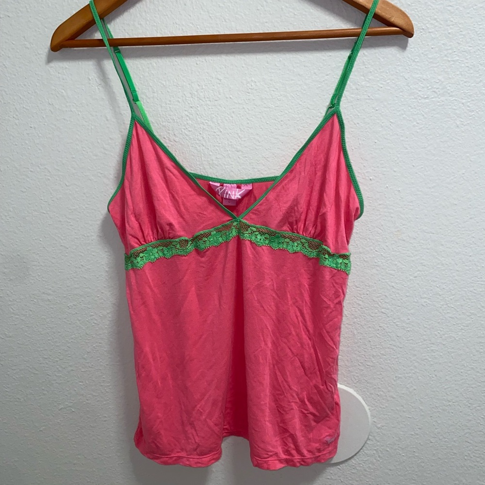Pink VS Spaghetti strap Lace Tank Top